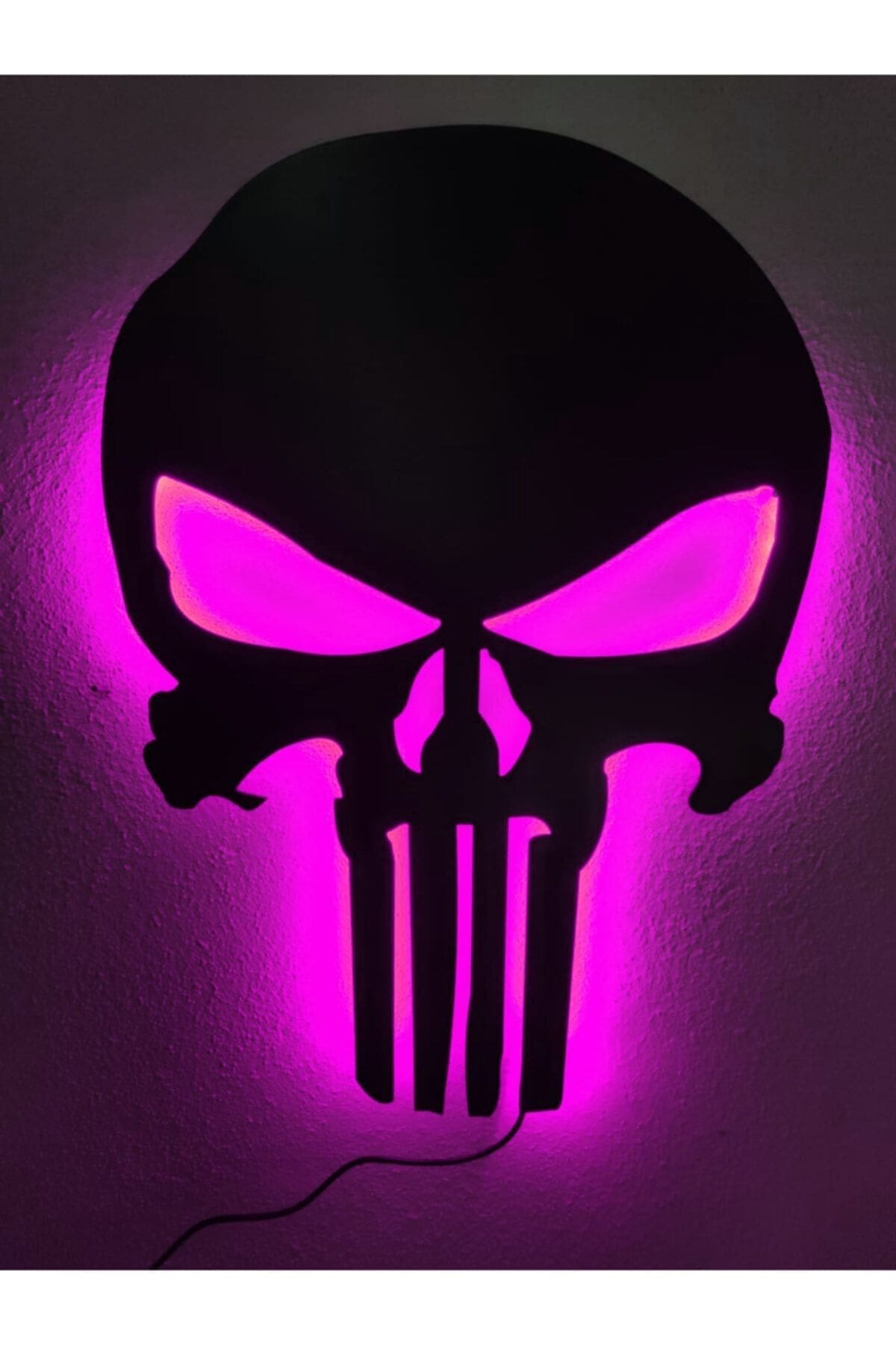 1_org_zoom Punisher Pembe Led Işıklı Tablo 55x40 - Görsel 1