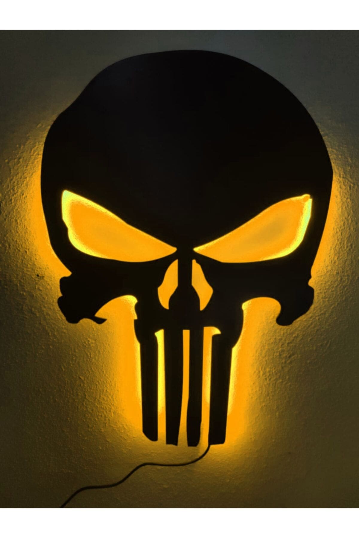 1_org_zoom Punisher Sarı Led Işıklı Tablo - Görsel 1