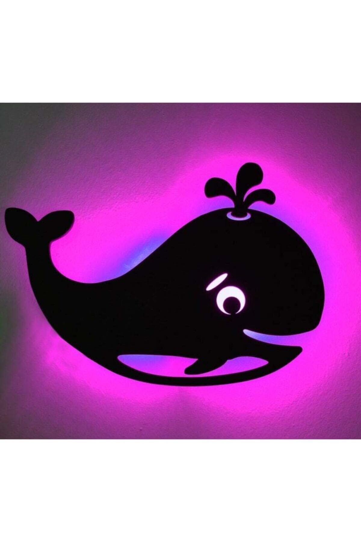 1_org_zoom Balina Dekoratif Led Işıklı Ahşap Tablo - Görsel 1