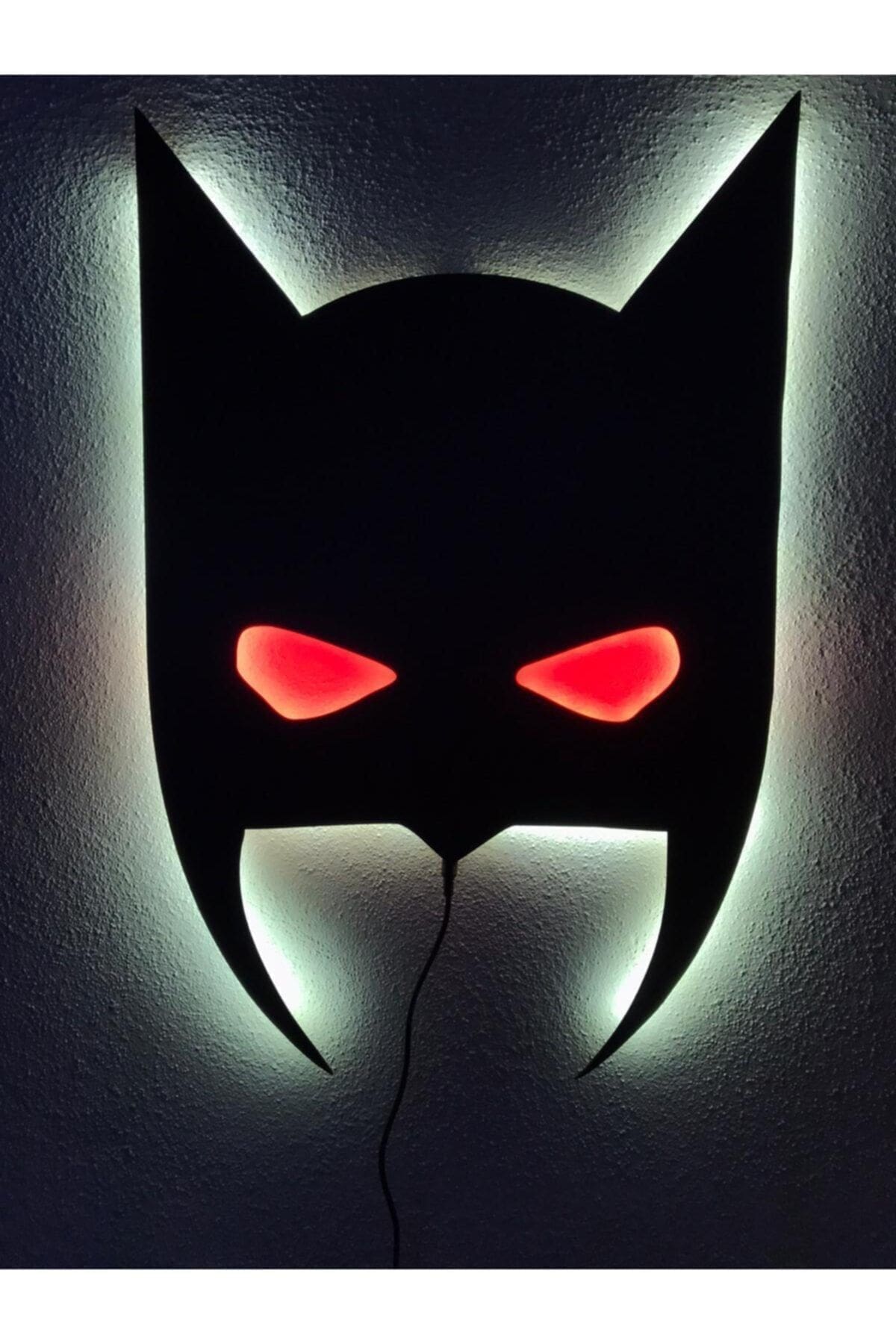 1_org_zoom Batman Dekoratif Led Işıklı Ahşap Tablo - Görsel 1