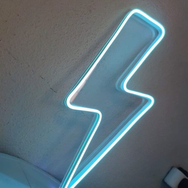 Şimşek Neon Led Dekoratif Aydınlatma Ve Gece Lambası Turkuaz