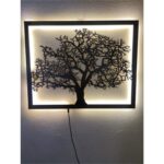 Ağaç Dekoratif Led Işıklı Ahşap Tablo