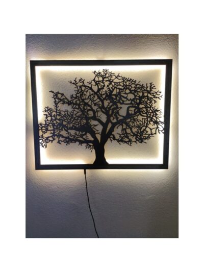 Ağaç Dekoratif Led Işıklı Ahşap Tablo