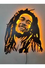 Bob Marley Led Işıklı Ahşap Dekoratif Tablo