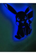 Pikachu Led Işıklı Ahşap Tablo - Görsel 2