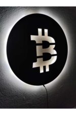 Bitcoin Dekoratif Led Işıklı Duvar Tablosu - Görsel 2