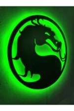 Mortal Kombat Ejderha Led Işıklı Ahşap Tablo - Görsel 2
