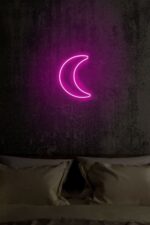 Ay Dekoratif Neon Led Aydınlatma Pembe