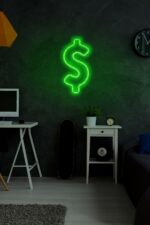 Dolar Logo Neon Led Duvar Dekorasyonu Yeşil - Görsel 2