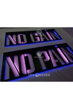 No Pain No Gain Led Işıklı Ahşap Tablo - Görsel 2