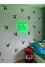 Creeper Neon Led Dekoratif Duvar Aydınlatması  - game room - Görsel 4