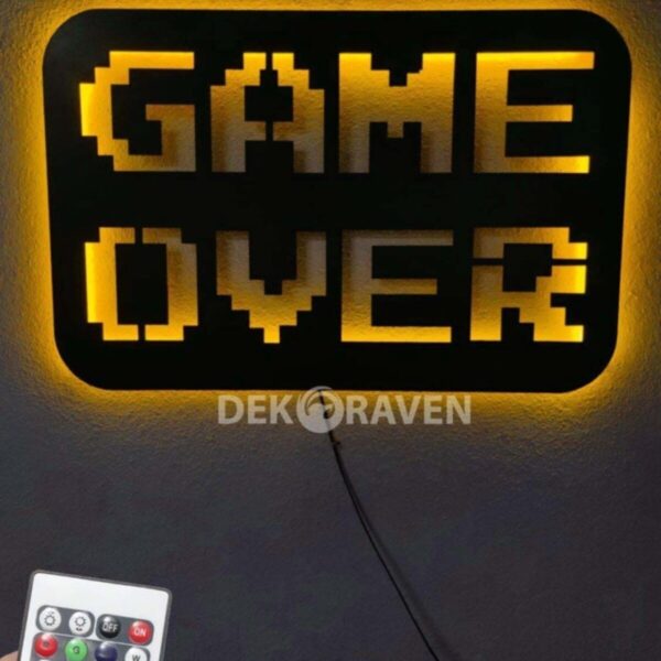 Game Over Rgb Işıklı Kumandalı Tablo