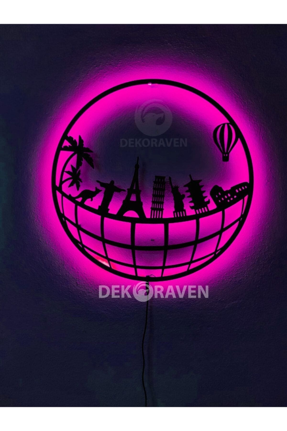 1_org_zoom Dünya Rgb Işıklı Kumandalı Tablo - Görsel 1