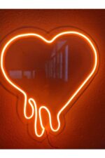 Kalp Neon Led Dekoratif Aydınlatma Turuncu