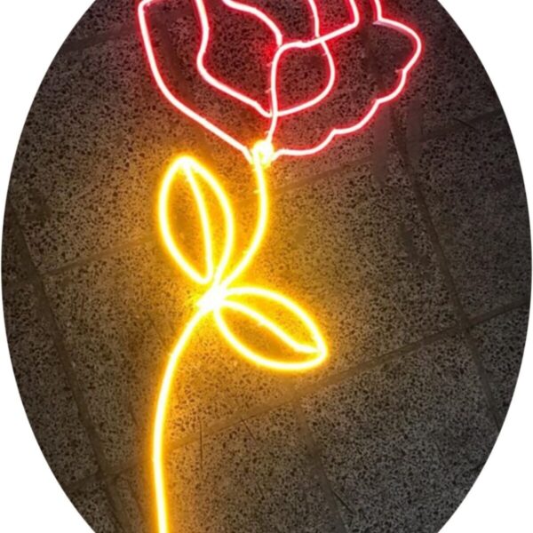 Neon Led Dekoratif Gül Figürü