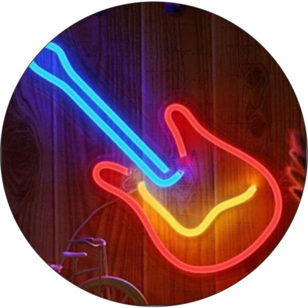 Neon Led Dekoratif Gitar Figürü
