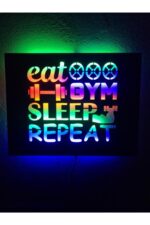 Fitness Gym Işıklı Tablo