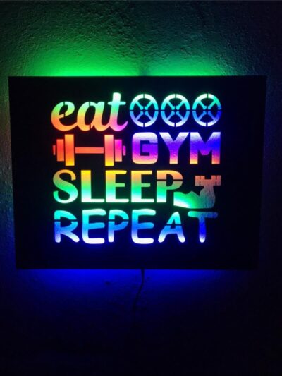 Fitness Gym Işıklı Tablo