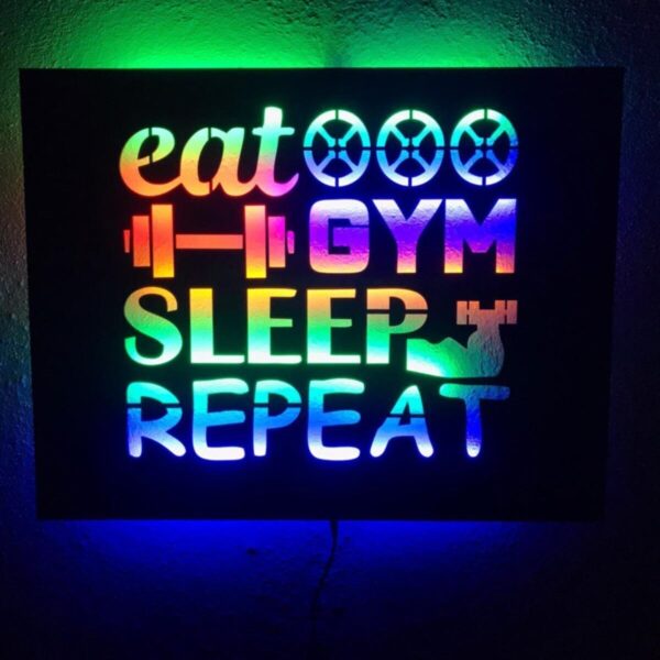 Fitness Gym Işıklı Tablo
