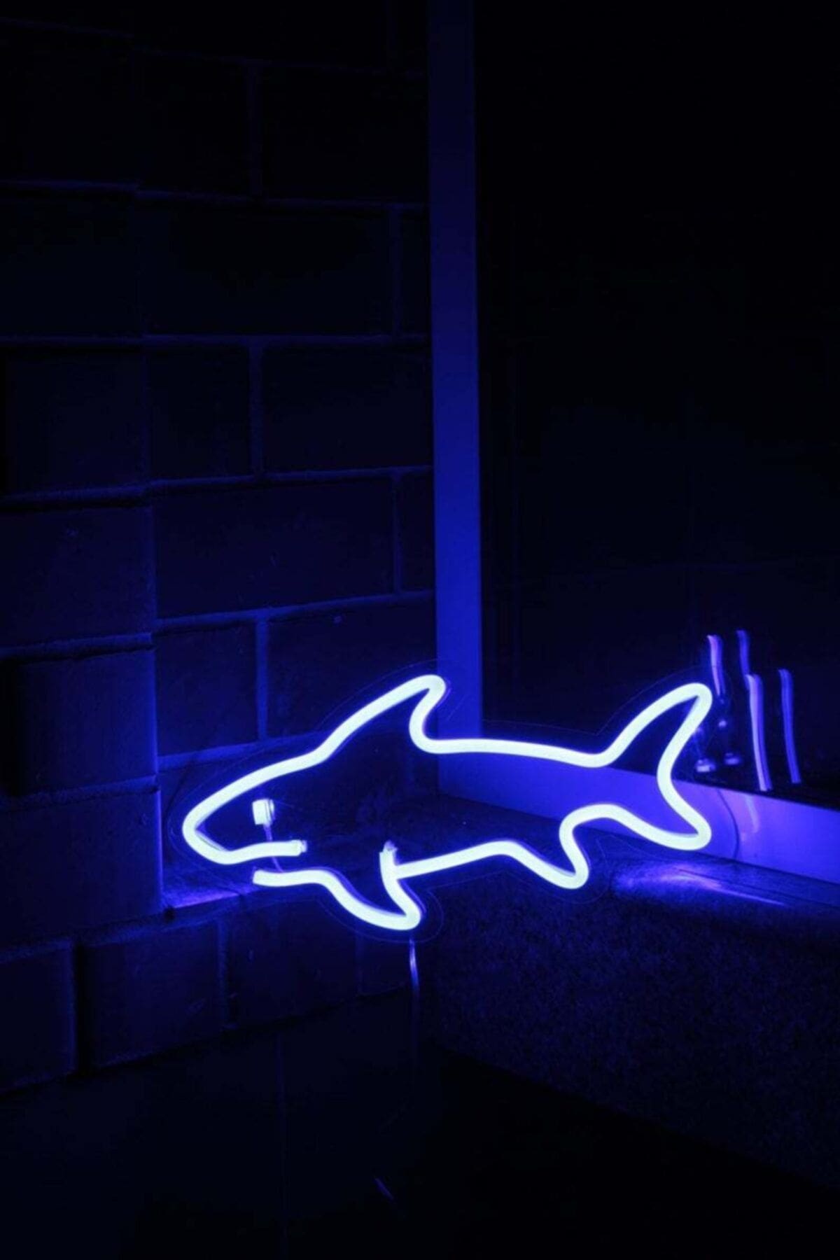 1_org_zoom Neon Led Aydınlatma Shark Gece Lambası Parti Süsü Işıklı Duvar Dekor - Görsel 1