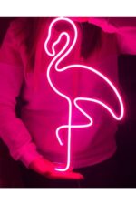 Neon Led Aydınlatma Flamıngo Gece Lambası Parti Süsü Işıklı Duvar Dekor