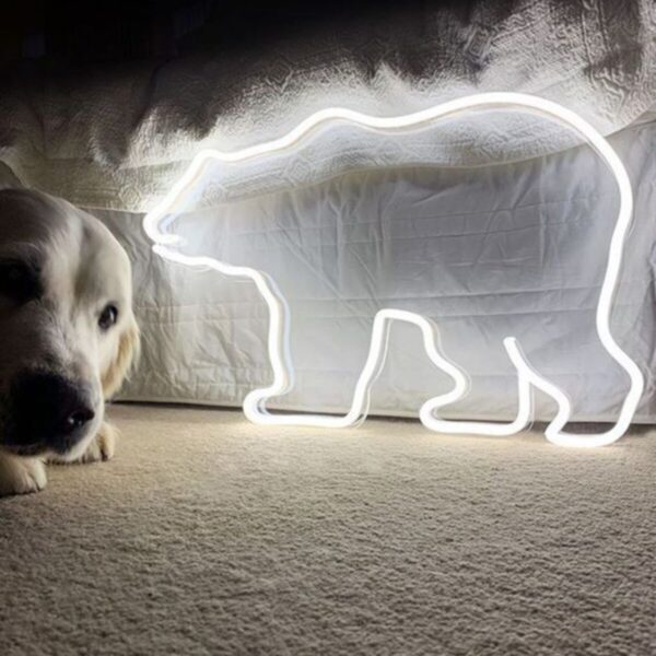 Neon Led Aydınlatma Bear Gece Lambası Parti Süsü Işıklı Duvar Dekor