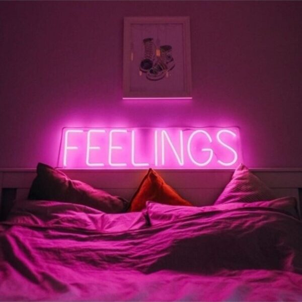 Neon Led Aydınlatma Feelıngs Gece Lambası Parti Süsü Işıklı Duvar Dekor