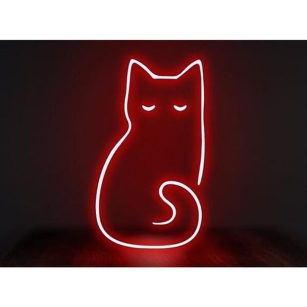 Neon Led Aydınlatma Catbon Gece Lambası Parti Süsü Işıklı Duvar Dekor