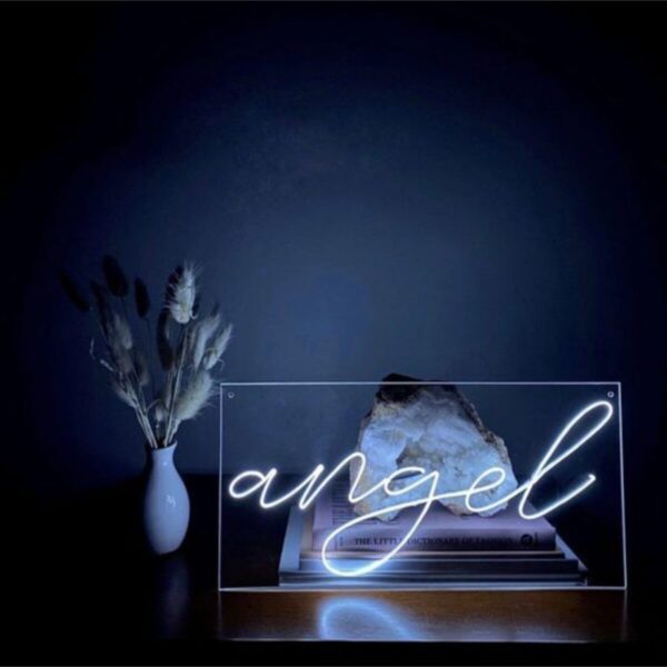 Neon Led Aydınlatma Angel Gece Lambası Parti Süsü Işıklı Duvar Dekor