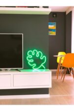 Neon Led Aydınlatma Yaprak Gece Lambası Parti Süsü Işıklı Duvar Dekor