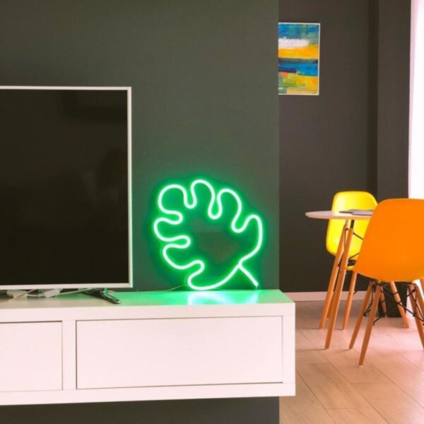 Neon Led Aydınlatma Yaprak Gece Lambası Parti Süsü Işıklı Duvar Dekor