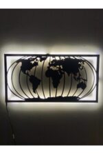 Dünya Haritası Led Işıklı Tablo