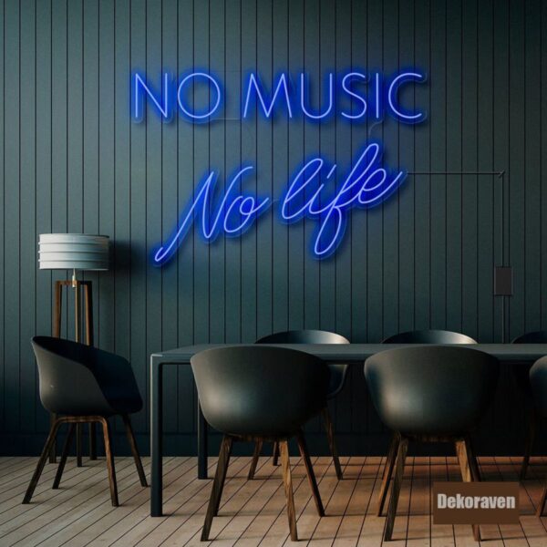 No Music No Life Neon Led Tabela Dekoratif Aydınlatma