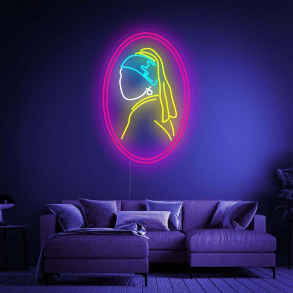 İnci Küpeli Kız Neon Dekoratif Aydınlatma