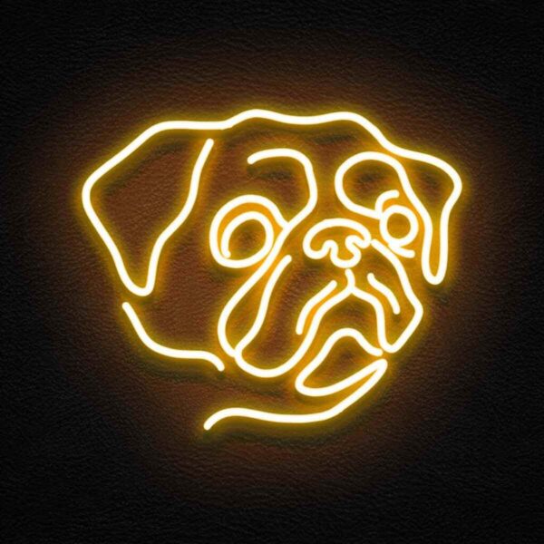 Pug Neon Led Tabela Dekoratif Aydınlatma