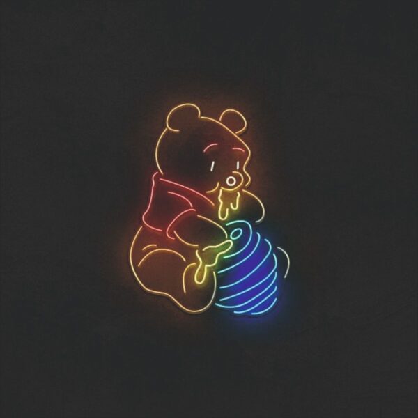 Winnie ve Pooh Neon Led Tabela Dekoratif Aydınlatma