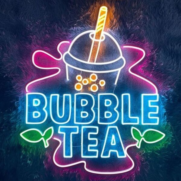 BUBBLE TEA NEON LED NEON TABELA 50 X 50
