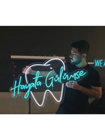 Gülümse Hayata Diş - Dişçi Için Neon Led Tasarım 80x50