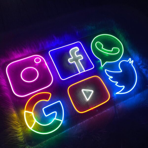 Sosyal Medya Neon Dekoratif Aydınlatma