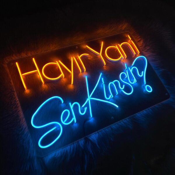 Hayır Yani Sen Kimsin Neon Dekoratif Aydınlatma
