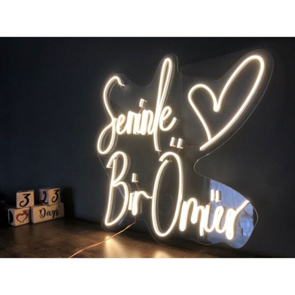 Seninle Bir Ömür Yazılı Neon Led Yazı Pano
