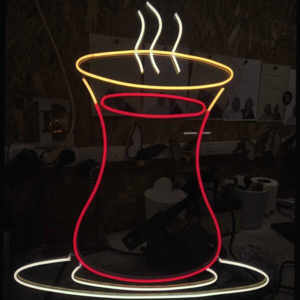 Çay Neon Led Işıklı Duvar Dekarasyonı 40*60 Cm
