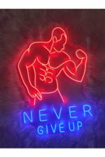fitness Spor salonu neon led tabela (80x50cm) - Görsel 4