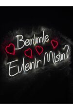 Benimle Evlenir Misin? Neon Led Işıklı Dekoratif Duvar Aydınlatması