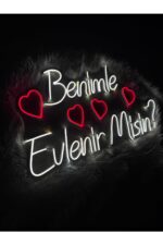 Benimle Evlenir Misin? Neon Led Işıklı Dekoratif Duvar Aydınlatması - Görsel 2