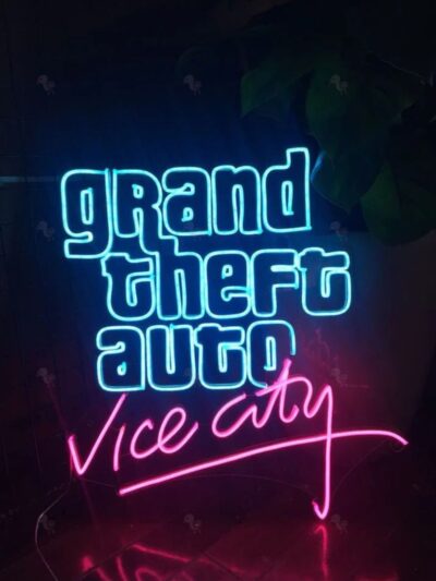 Gta Vice City Neon Led Tabela Dekoratif Aydınlatma(50x50cm)