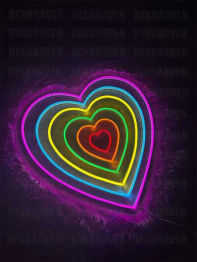 Kalpler Neon Led Tabela Dekoratif Aydınlatma