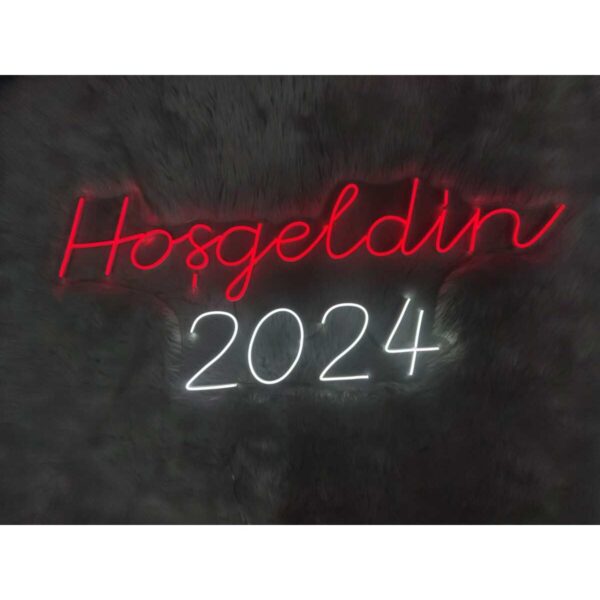 Hoşgeldin 2024 Yılbaşı süsü neon led(80x32cm)