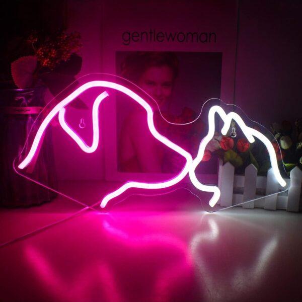 Kedi ve Köpek Neon Led Tabela Dekoratif Aydınlatma