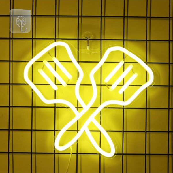 Çift Spatula Neon Led Tabela Dekoratif Aydınlatma